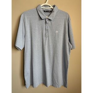 Travis Mathew Mens Short Sleeve Polo Shirt XL Light Blue Pima Cotton Blend Golf